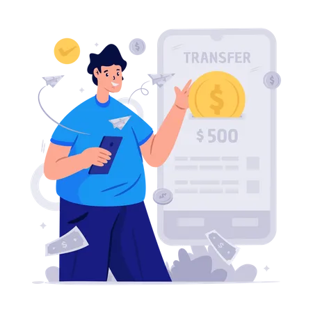 Transfer money  Illustration