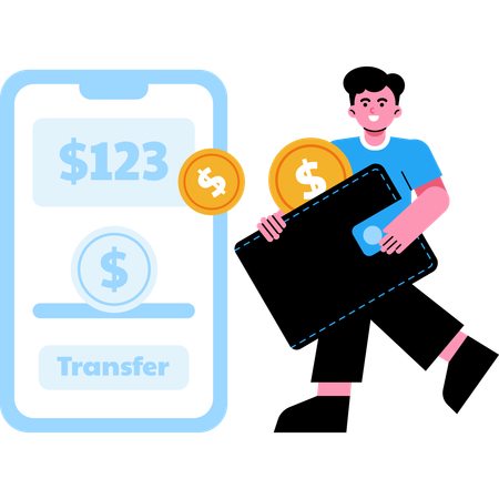 Transfer Money  Illustration