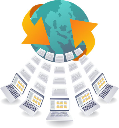 Transferência mundial de dados de informações  Ilustração