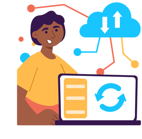 Transferência de dados na nuvem  Illustration