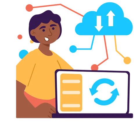 Transferência de dados na nuvem  Illustration