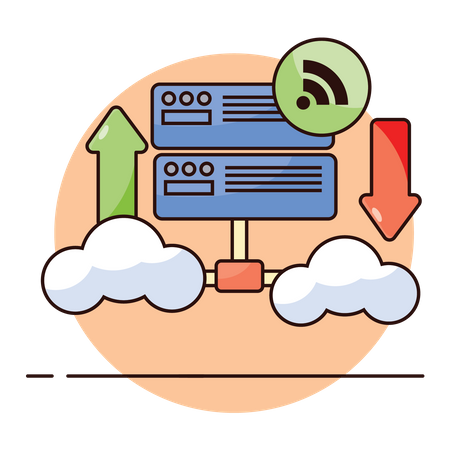 Transferência de dados na nuvem  Illustration