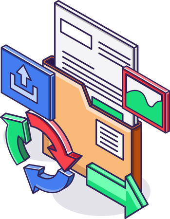 Transferencia de datos de marketing por correo electrónico  Ilustración