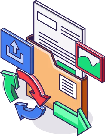 Transferencia de datos de marketing por correo electrónico  Ilustración