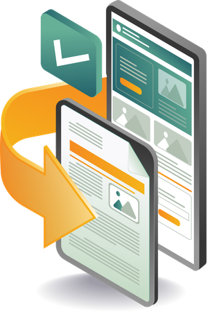 Transferencia de datos de teléfonos inteligentes mediante la aplicación web  Ilustración