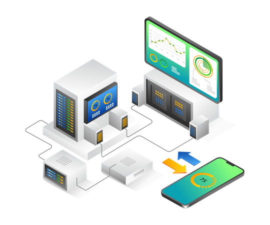 Transferencia de datos del servidor  Ilustración