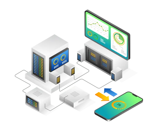 Transferencia de datos del servidor  Ilustración