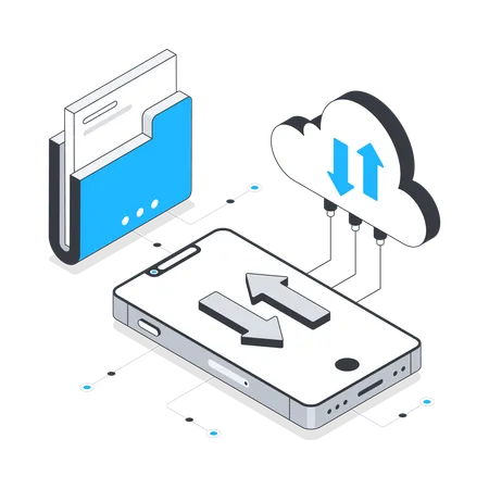 Transferencia de datos en la nube  Ilustración