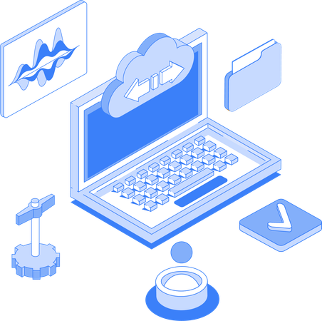 Transferencia de datos en la nube  Ilustración