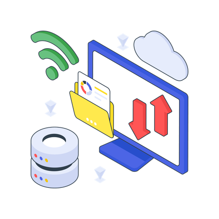 Transferencia de datos en la nube  Ilustración