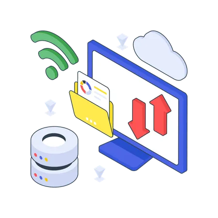 Transferencia de datos en la nube  Ilustración