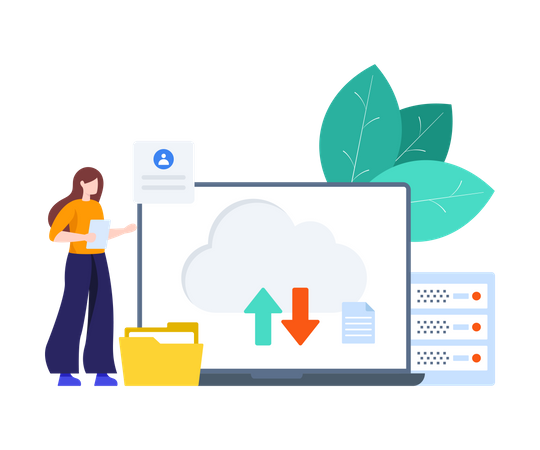 Transferencia de datos en la nube  Ilustración