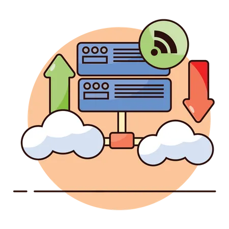 Transferencia de datos en la nube  Ilustración