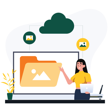 Transferencia de datos en la nube  Ilustración