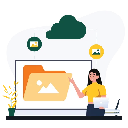 Transferencia de datos en la nube  Ilustración