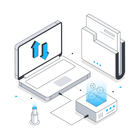 Transferencia de datos en línea  Ilustración