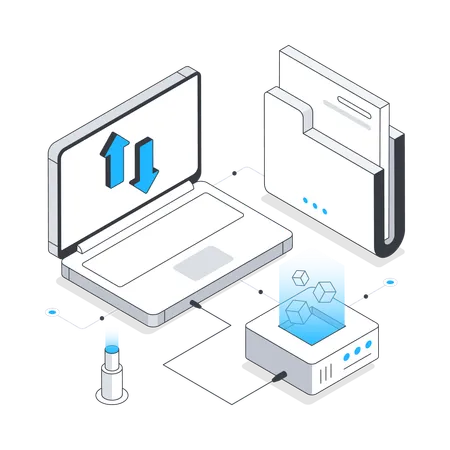 Transferencia de datos en línea  Ilustración