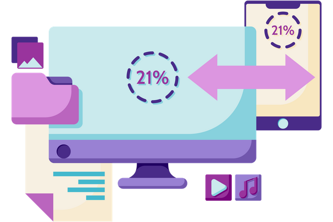 Transferencia de datos multiplataforma  Ilustración