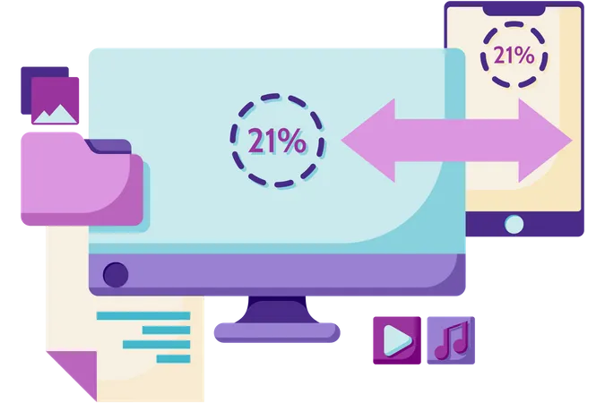 Transferencia de datos multiplataforma  Ilustración