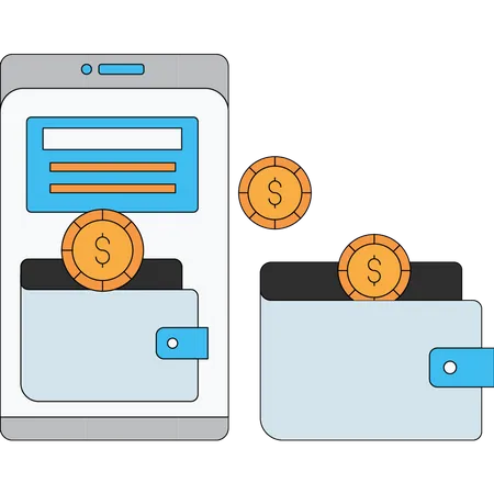 Transferencia de dinero en línea  Ilustración