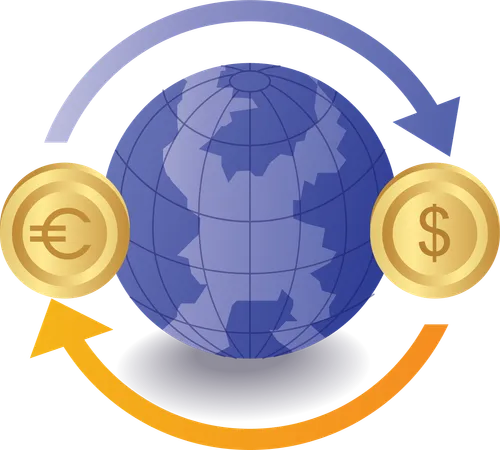 Transferencia de dinero global  Ilustración