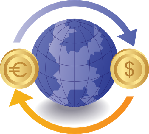 Transferência de dinheiro global  Ilustração