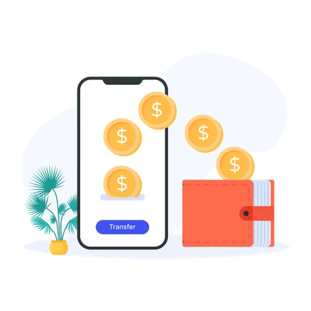 Transferência de fundos  Ilustração