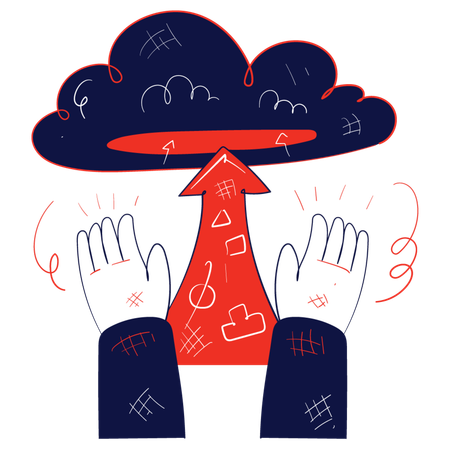 Transferência on-line na nuvem  Illustration