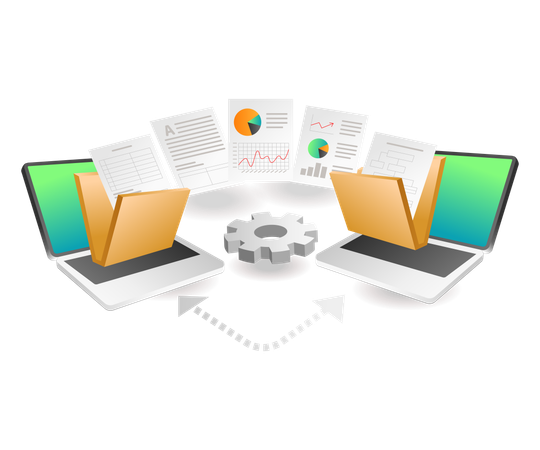 Transferir datos entre computadoras  Ilustración