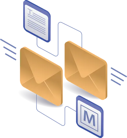 Transferir dados de e-mail de marketing empresarial  Ilustração