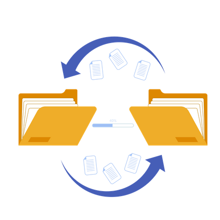 Transferring files from folder to another folder Illustration