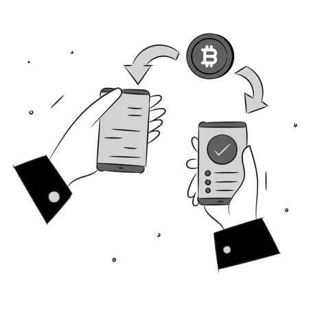 Transfert de crypto en ligne  Illustration