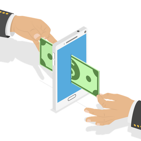 Transfert d'argent en ligne  Illustration