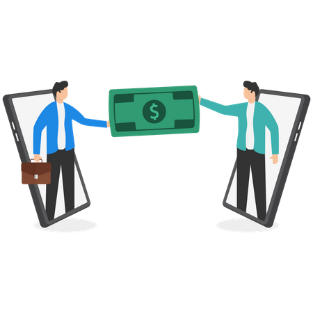 Transfert d'argent en ligne  Illustration