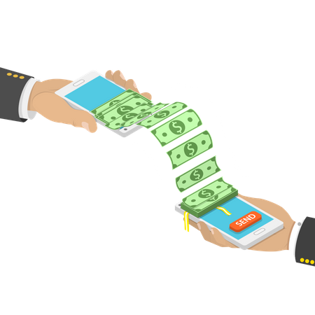 Transfert d'argent sans fil  Illustration