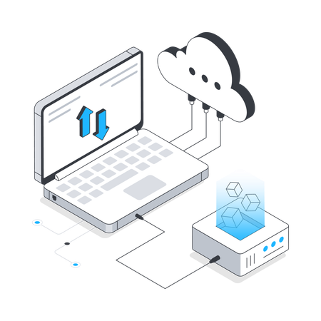 Transfert de données dans le cloud  Illustration