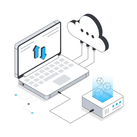 Transfert de données dans le cloud  Illustration