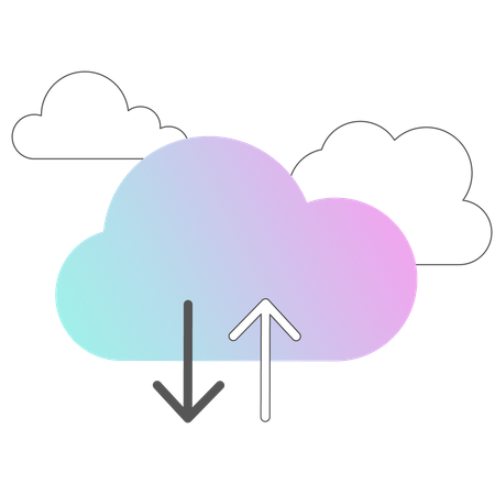 Transfert de données dans le cloud  Illustration