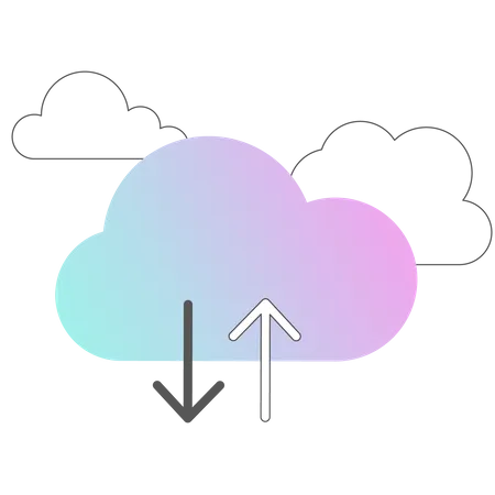 Transfert de données dans le cloud  Illustration