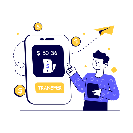 Paiement par transfert  Illustration