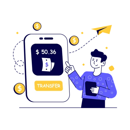 Paiement par transfert  Illustration