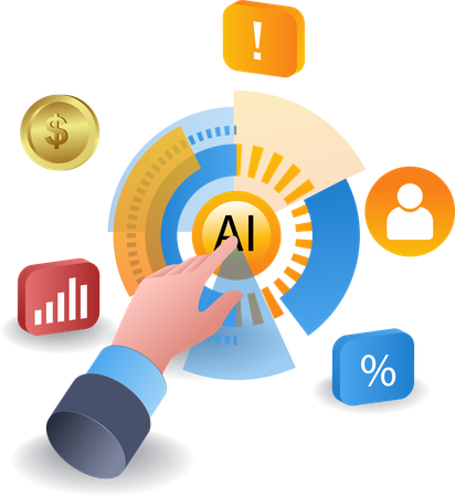 Transformação da inteligência artificial para desenvolvimento de negócios  Ilustração