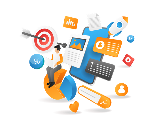 Transformação de marketing  Ilustração