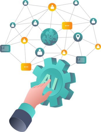 Transformação de negócios com inteligência artificial  Ilustração