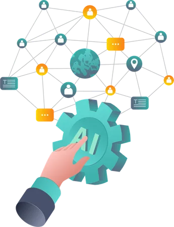 Transformação de negócios com inteligência artificial  Ilustração