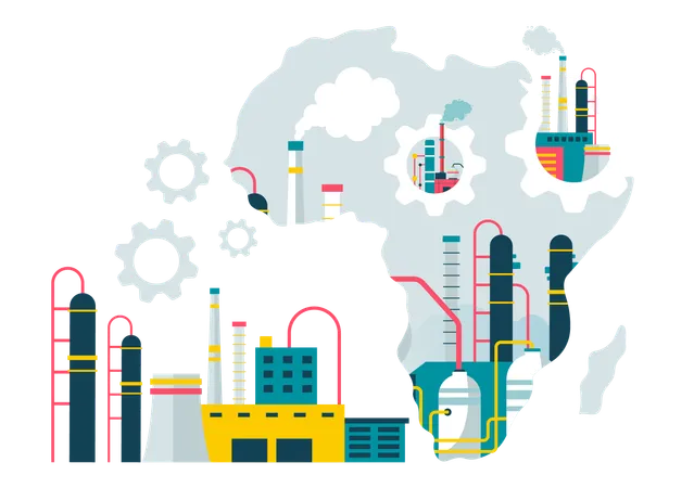 Transformação industrial  Ilustração