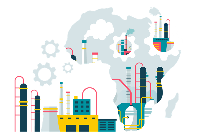 Transformação industrial  Ilustração