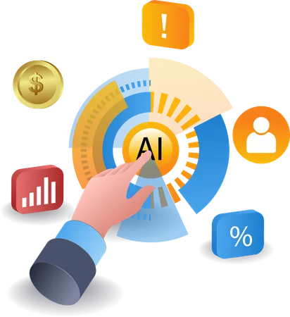 Transformación de la inteligencia artificial para el desarrollo empresarial  Ilustración