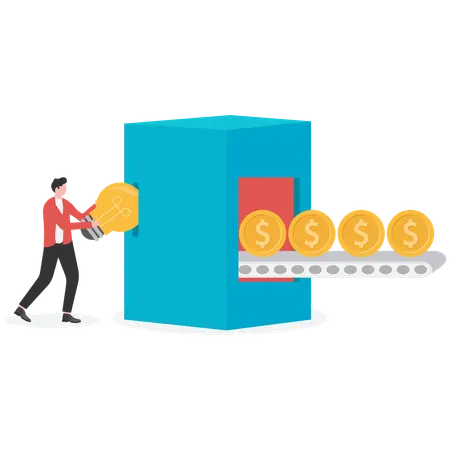 Transformation idea to money  Illustration