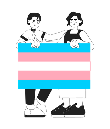 Transgender people support each other  Illustration